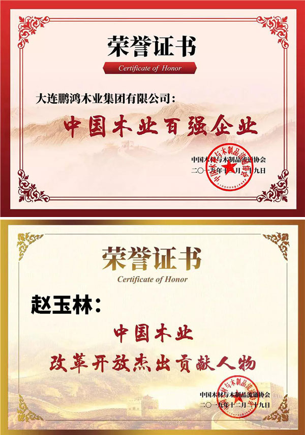 Z6人生就是博中国木业百强企业证书